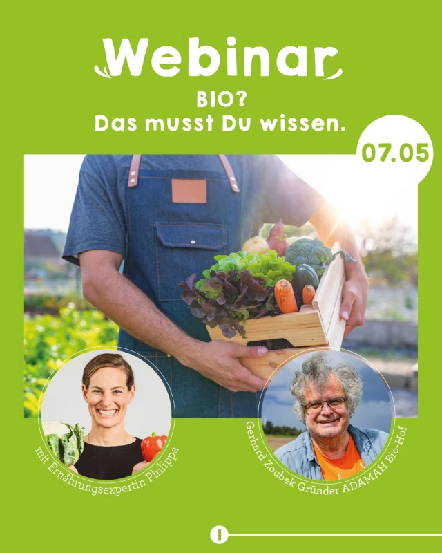 ✨ Es gibt eine Wahrheit über Bio-Lebensmittel, die kaum jemand wirklich kennt.

Und je mehr ich darüber erfahren habe, desto klarer wurde mir:

👉 Das muss raus.
Offen. Ehrlich. Verständlich.

❌ Nicht als trockene Theorie.
❌ Nicht als klassische Infoveranstaltung.

✅ Sondern als ein Live-Erlebnis, das zeigt,
was Bio wirklich bedeutet –
und welche Auswirkungen Pestizide & Anbaumethoden auf unseren Körper haben.

🌱 Genau so ist unser neues, kostenloses Webinar entstanden: 

🧠 Bio? Das musst Du wissen!
📅 Mittwoch, 07.05.
🕓 16:00 Uhr
💻 Live. Interaktiv. Online. Kostenlos.

Vortragende:
Gerhard Zoubek
– Gründer von @adamah_biohof
– Bio-Pionier & Bio-Landwirt seit 1997
Philippa Hoyos, BSc
– Ernährungswissenschaftlerin
– Gründerin der Basenbox

👉 Melde Dich jetzt an: www.basenbox.life/webinar-bio #linkinbio